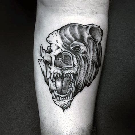 bear skull tattoo